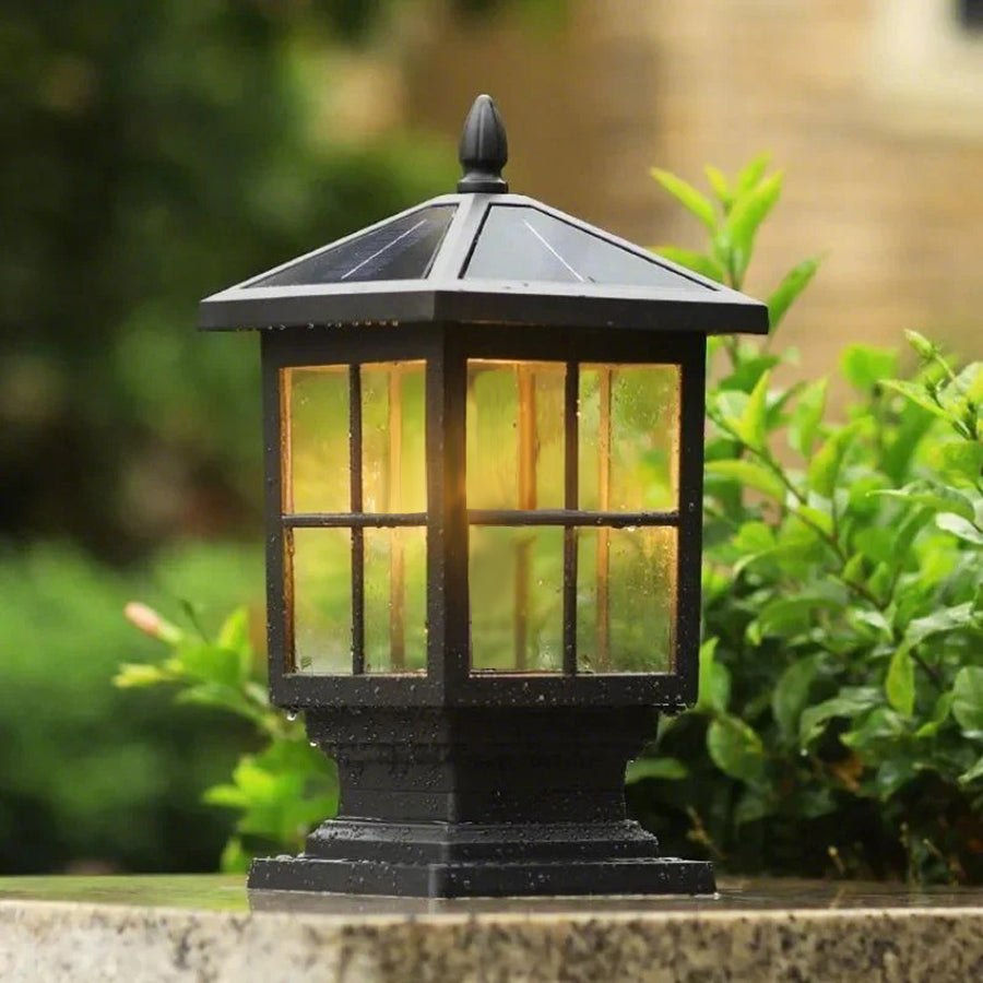 Elegant Stone Light Pillar | Outdoor Lighting with Dual Power Modes | Waterproof Solar Garden Light for Versatile Illumination 0