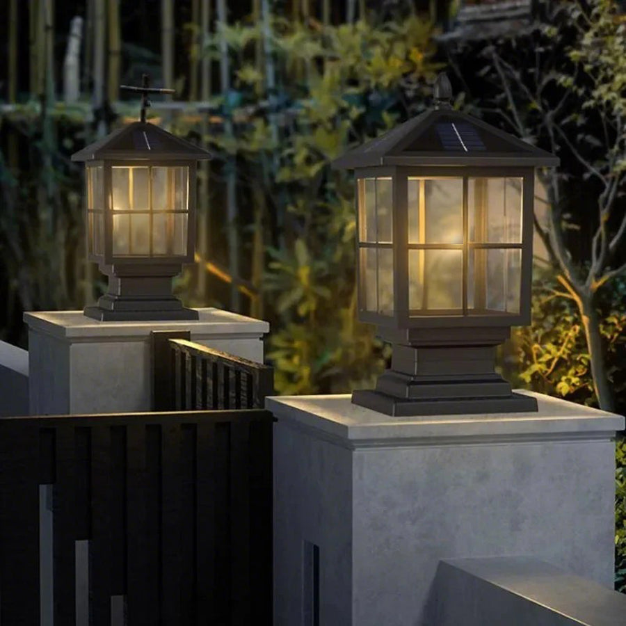 Elegant Stone Light Pillar | Outdoor Lighting with Dual Power Modes | Waterproof Solar Garden Light for Versatile Illumination 3