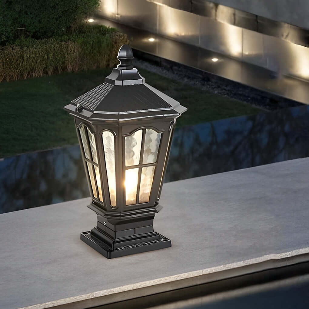 Elegant Stone Pillar Light | Solar Landscape Lighting with Retro Design | Dual Power Options for Outdoor Ambiance 9
