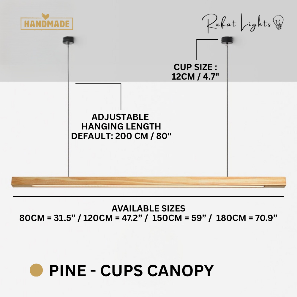 Elegant Wood Linear Suspension Chandelier Light with Dimmable LED & Adjustable Length for Modern Dining Rooms 0