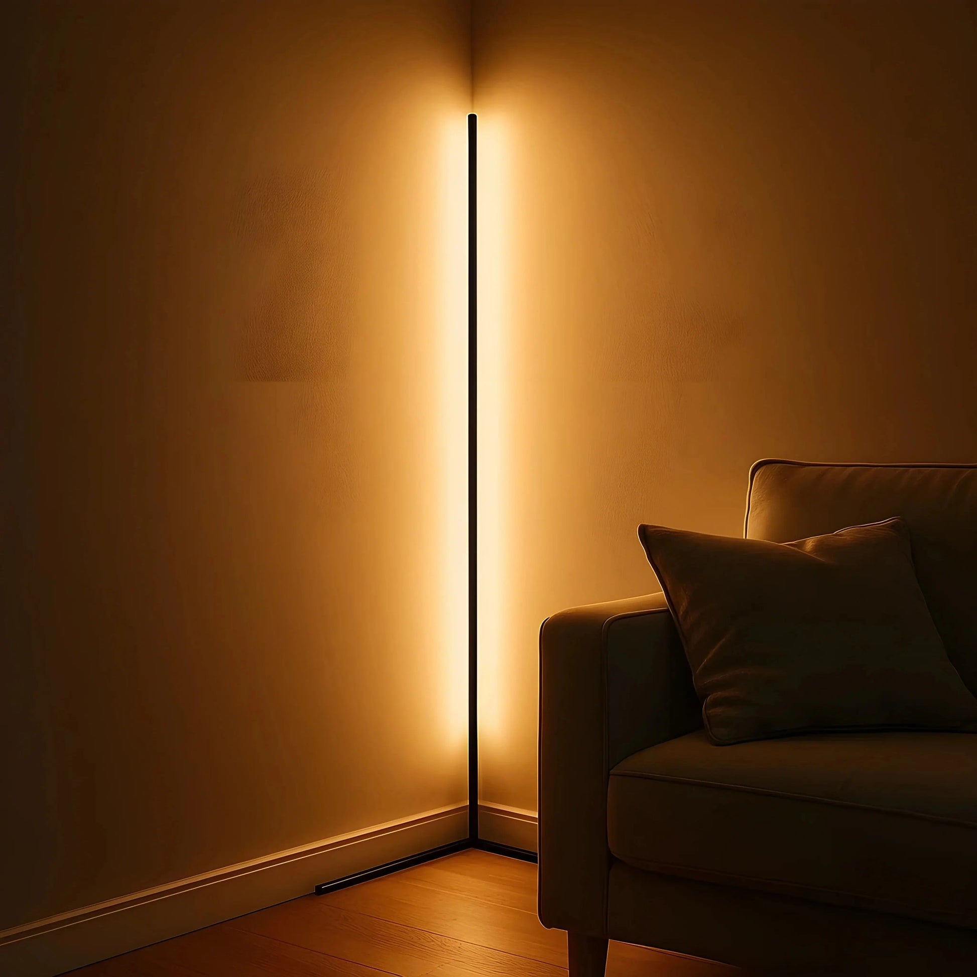 Elegant | Black Floor Lamp with Dimmable LED & Remote Control | Modern Design for Versatile Living Room Lighting 2