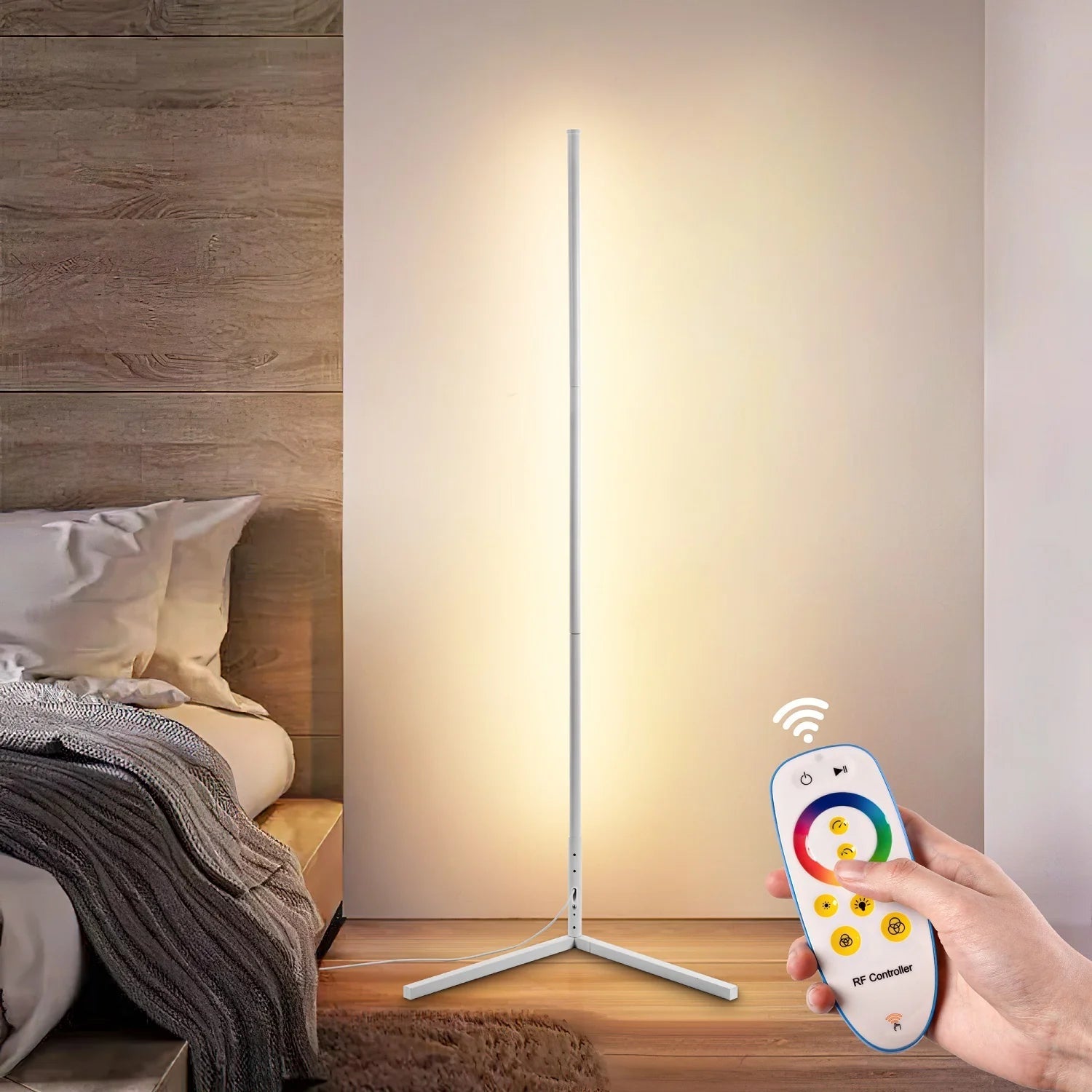 Elegant | Black Floor Lamp with Dimmable LED & Remote Control | Modern Design for Versatile Living Room Lighting 8