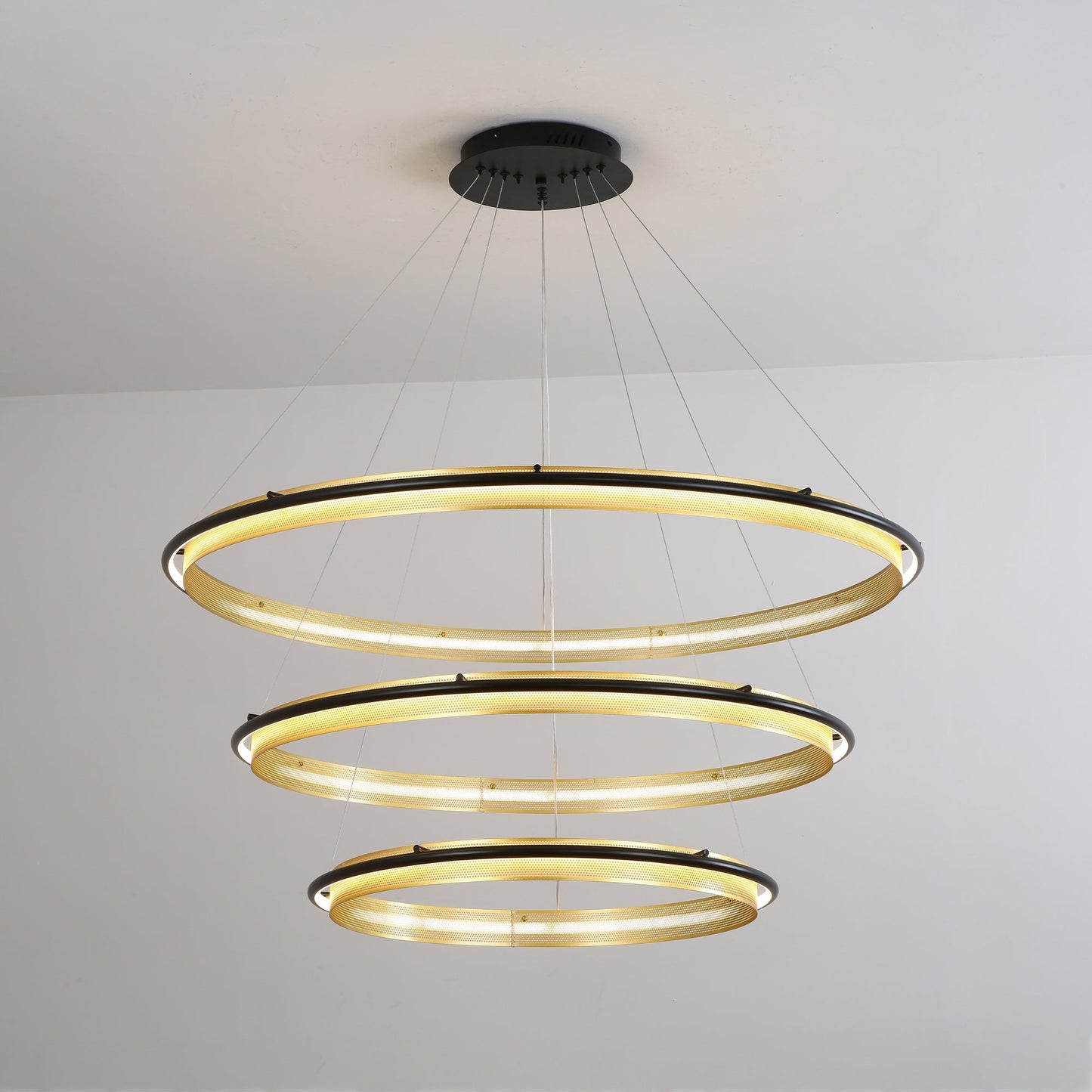 Elegant | Modern Black Chandelier with Adjustable Height | Luxurious LED Lighting for Dining Room Ambiance 16