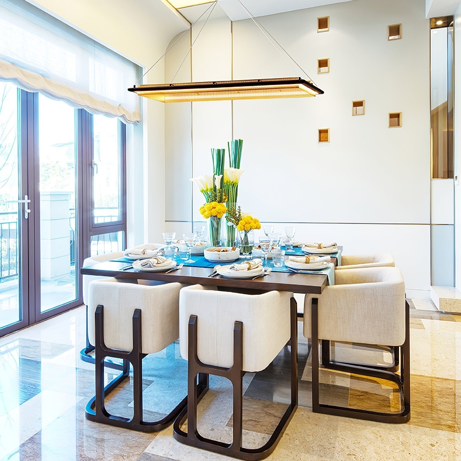 Elegant | Modern Black Chandelier with Adjustable Height | Luxurious LED Lighting for Dining Room Ambiance 5