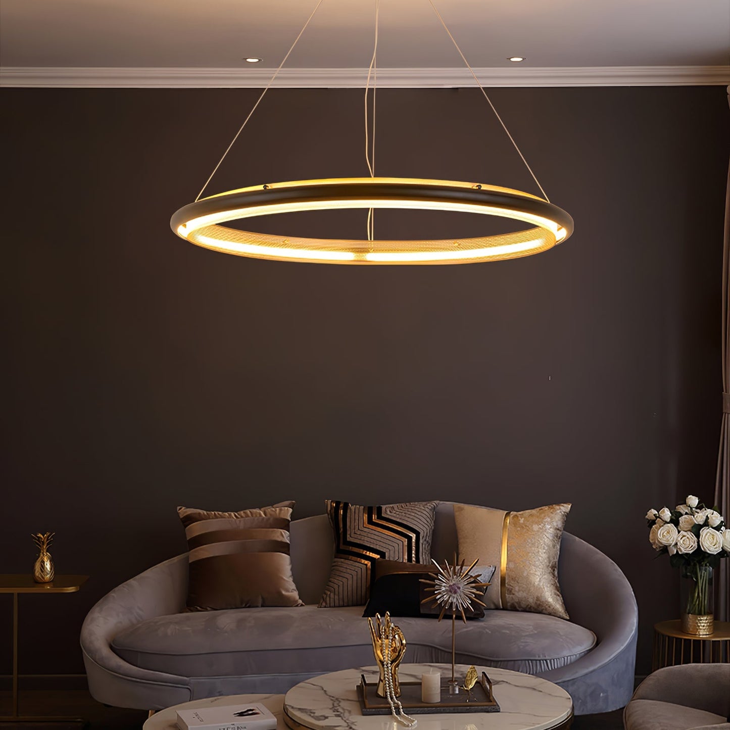 Elegant | Modern Black Chandelier with Adjustable Height | Luxurious LED Lighting for Dining Room Ambiance 6