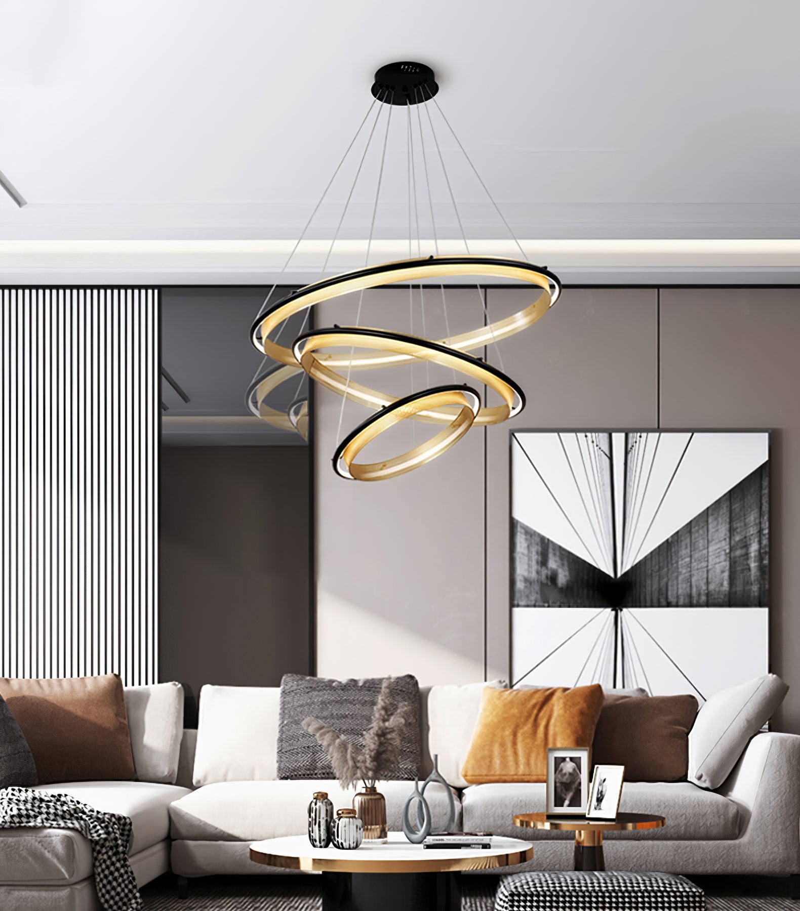 Elegant | Modern Black Chandelier with Adjustable Height | Luxurious LED Lighting for Dining Room Ambiance 8