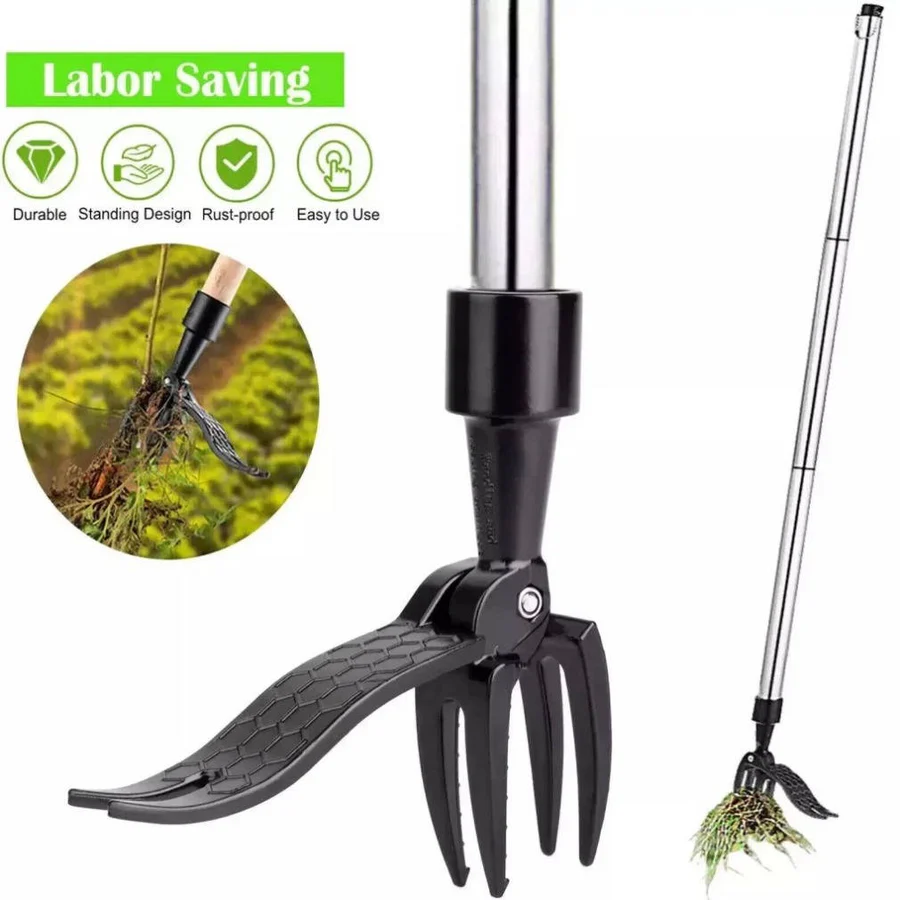 Ergonomic Weed Puller Tool with 4 Claw Design for Easy Root Removal 2