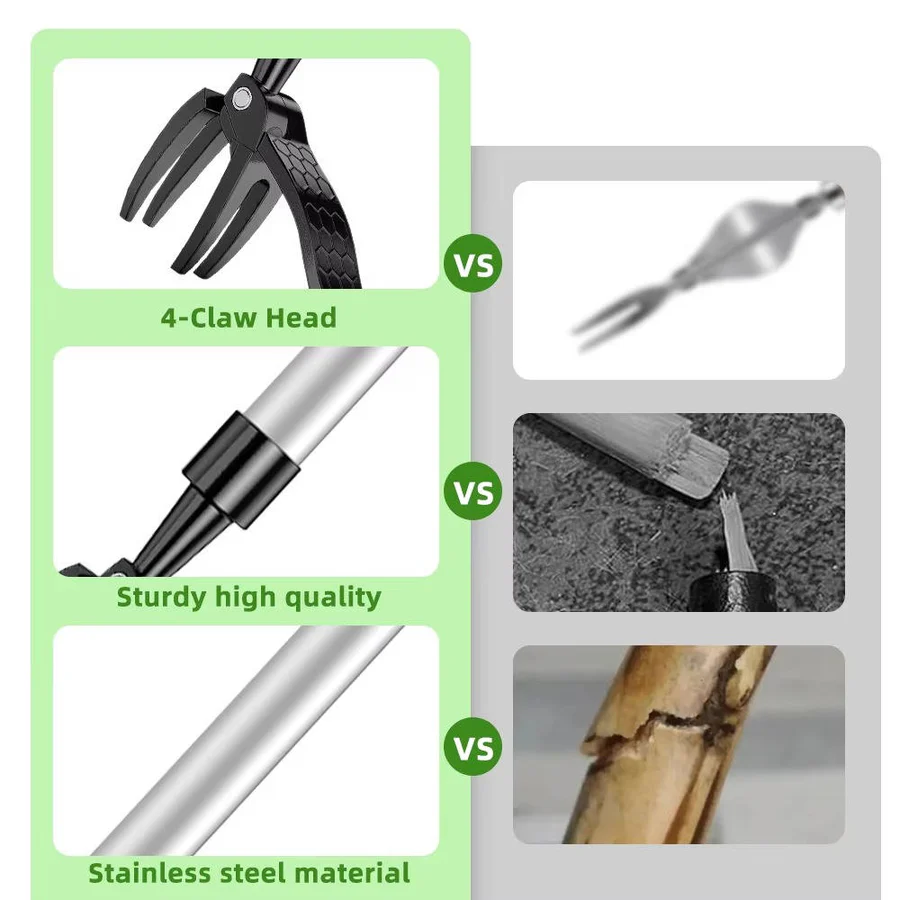 Ergonomic Weed Puller Tool with 4 Claw Design for Easy Root Removal 6