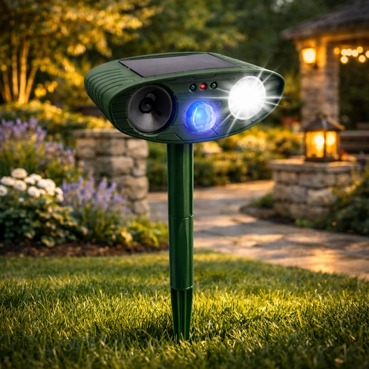 EcoGuard | Ultrasonic Rabbit Repellent for Garden with Solar Power | Humane Rabbit Deterrent for Effective Outdoor Protection