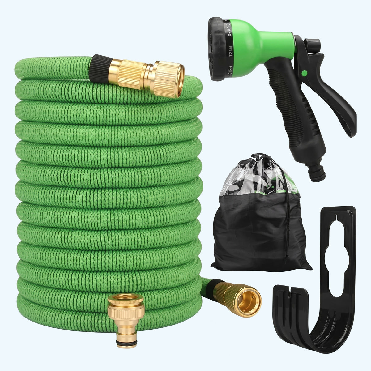Flexible Garden Hose | 25ft Expandable Water Hose with Multi-Function Spray Gun | Durable Design for Efficient Cleaning and Watering