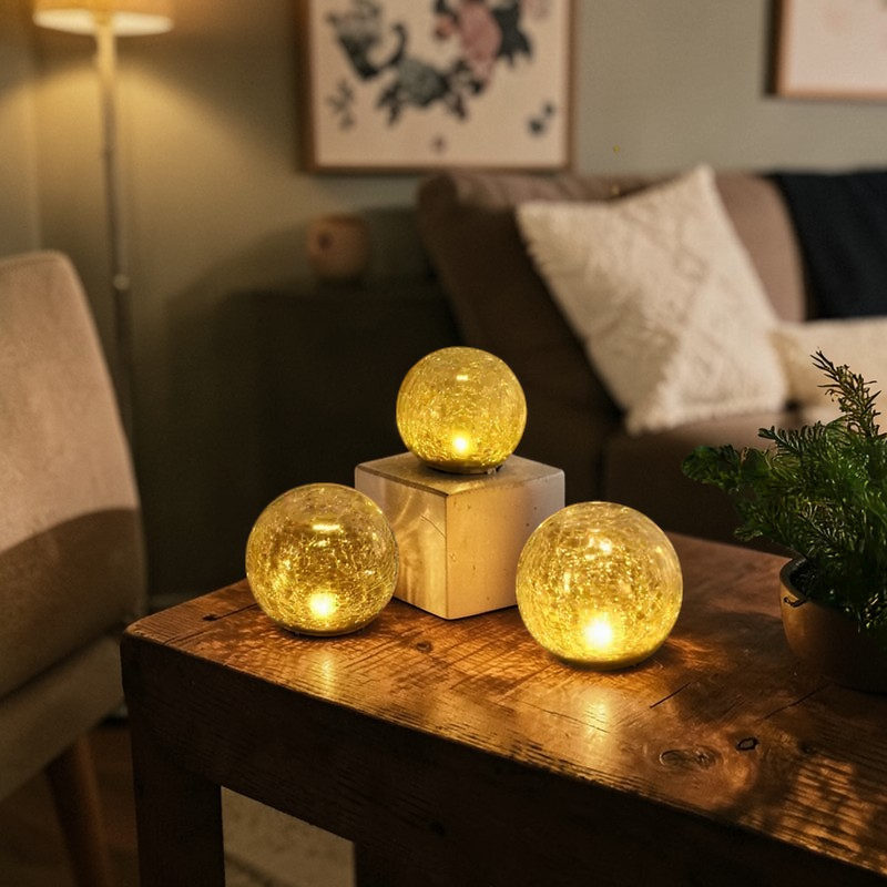 Garden Glow | Solar Garden Lights with Crackle Glass Design | Automatic Dusk Sensor for Outdoor Illumination 4