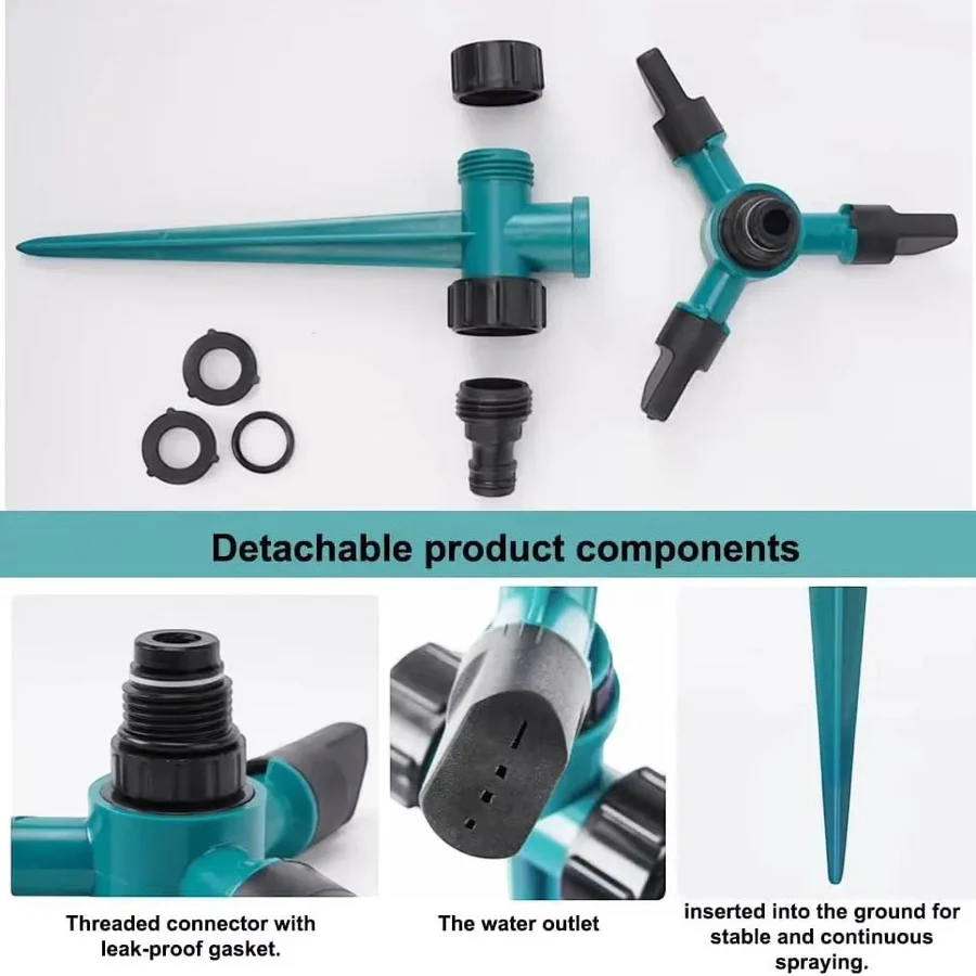 Garden Sprinkler System | 360° Rotating Coverage & Adjustable Control | Efficient Irrigation for Lush Lawns 5