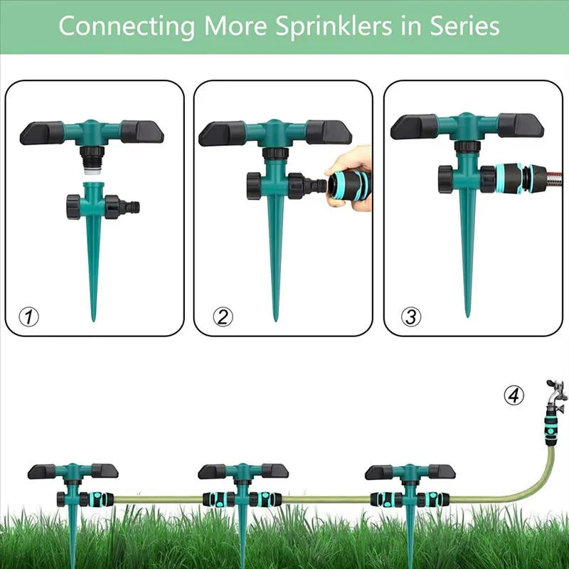 Garden Sprinkler System | 360° Rotating Coverage & Adjustable Control | Efficient Irrigation for Lush Lawns 7