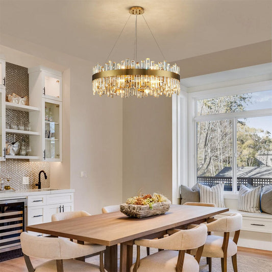 Golden Ice | Modern Crystal Chandelier with Adjustable Height | Elegant Design for Dazzling Illumination 0