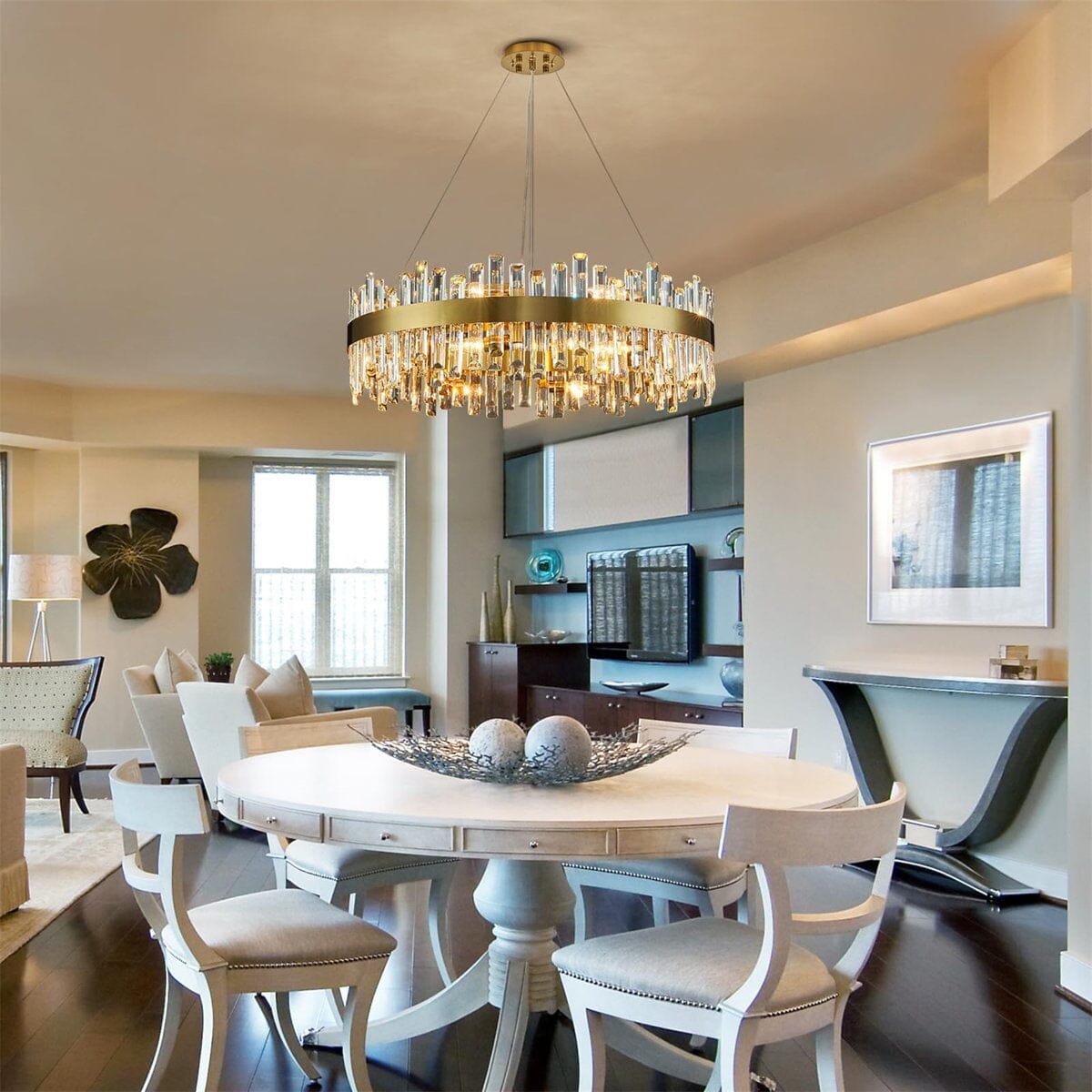 Golden Ice | Modern Crystal Chandelier with Adjustable Height | Elegant Design for Dazzling Illumination 10