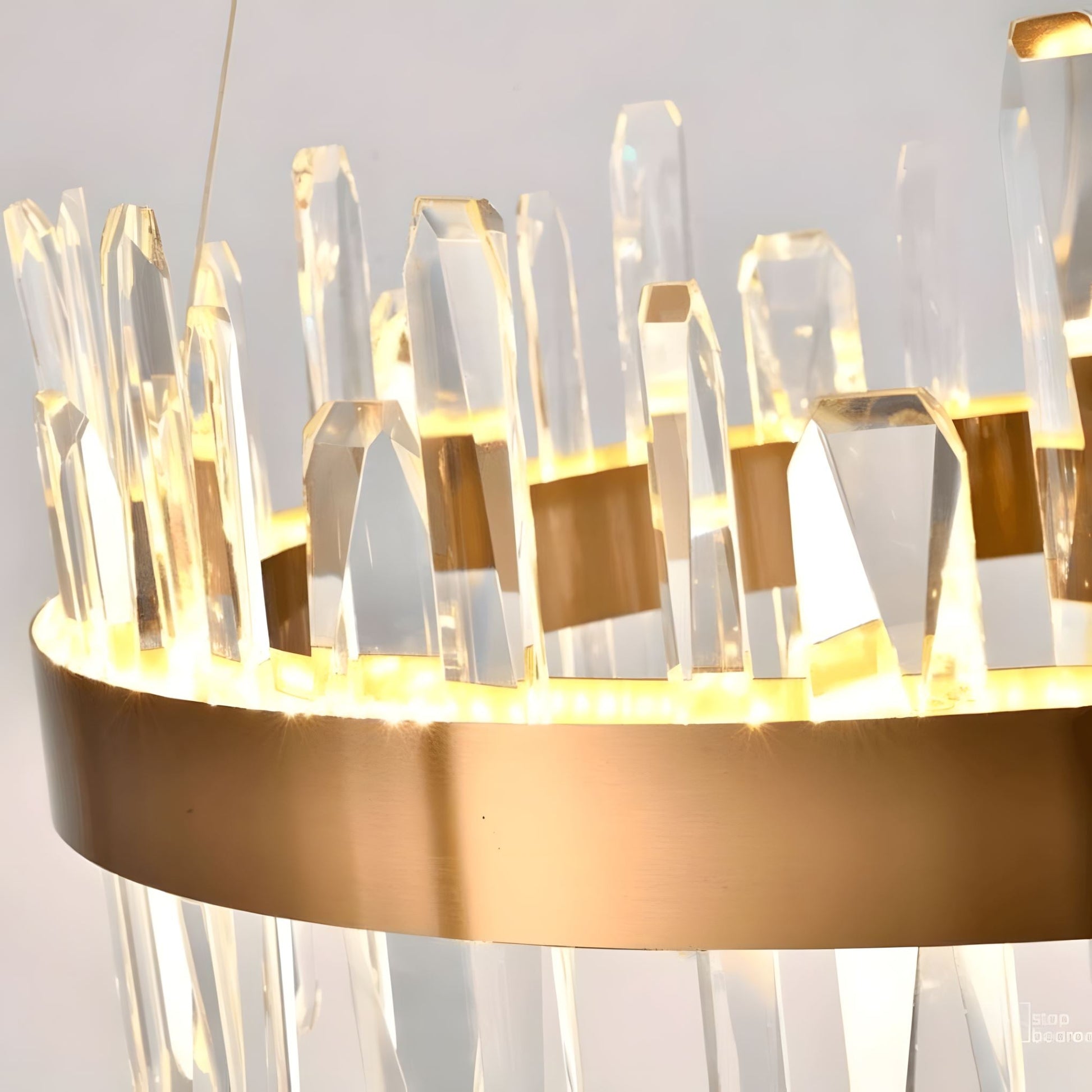Golden Ice | Modern Crystal Chandelier with Adjustable Height | Elegant Design for Dazzling Illumination 6