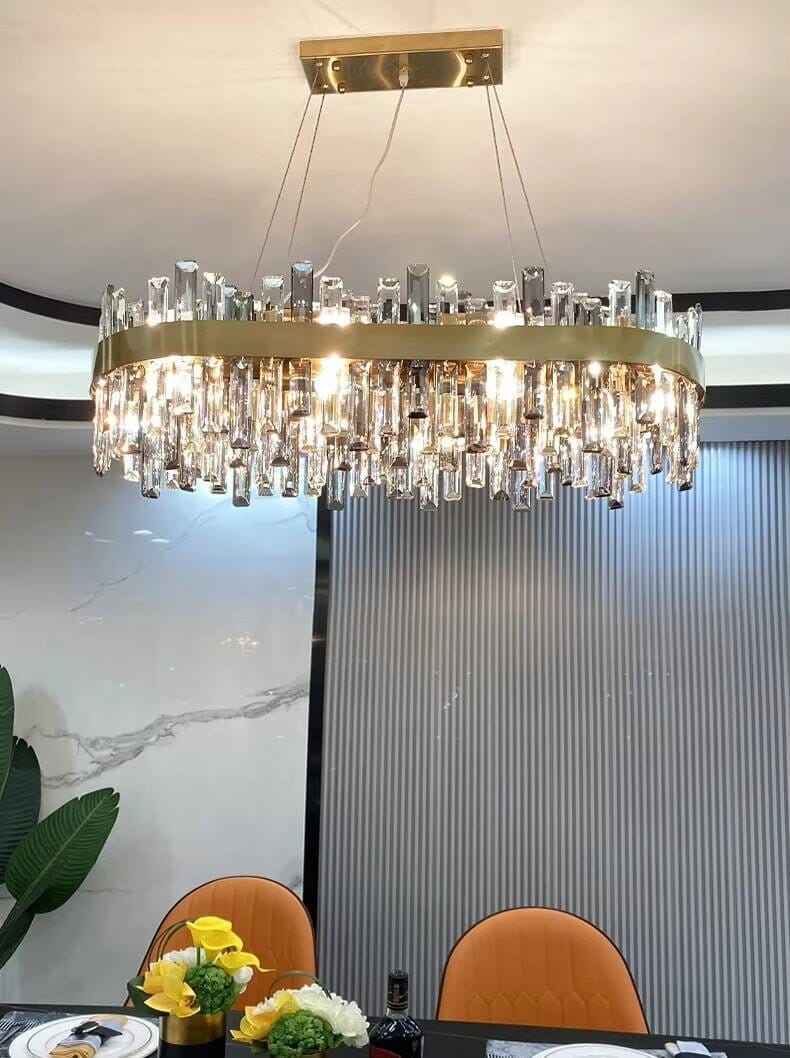 Golden Ice | Modern Crystal Chandelier with Adjustable Height | Elegant Design for Dazzling Illumination 8