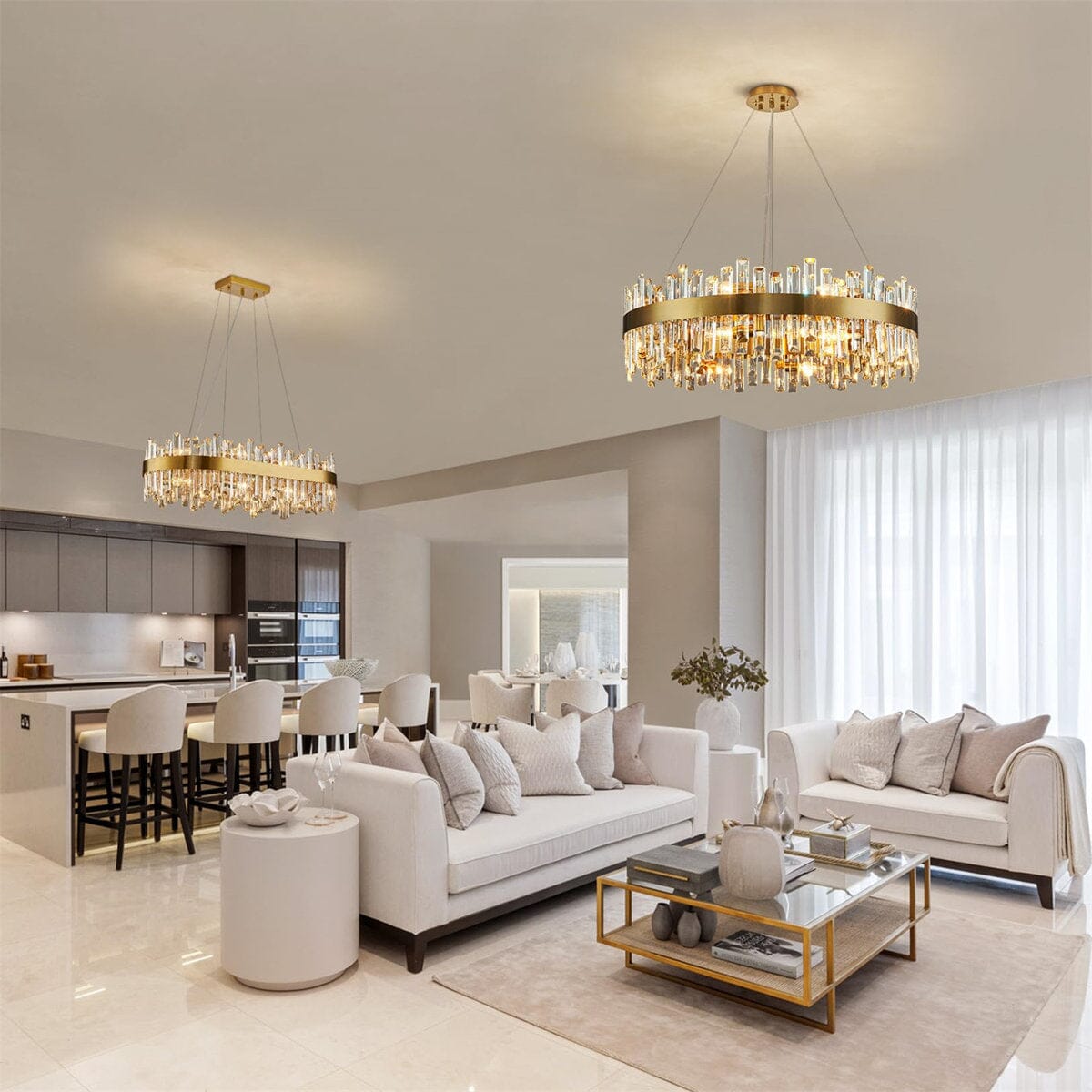 Golden Ice | Modern Crystal Chandelier with Adjustable Height | Elegant Design for Dazzling Illumination 9