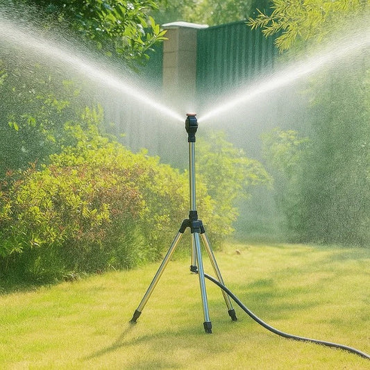 High Pressure Tripod Sprinkler | 360° Coverage with Adjustable Height | Efficient Garden Irrigation Tool 0