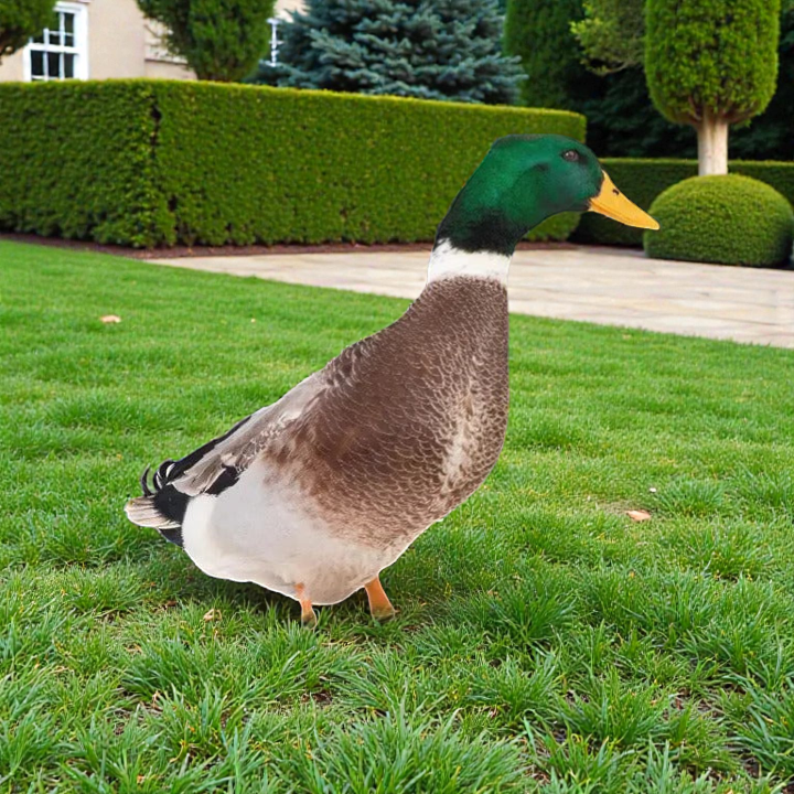 Lifelike Duck Garden Sculpture | Weather-Resistant Outdoor Accent for Charming Decor 0