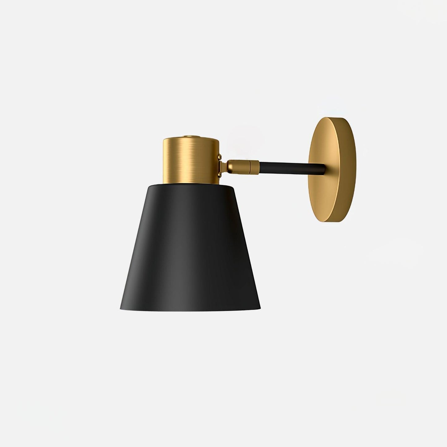 Modern Adjustable Wall Sconce Lighting with Cone-Shaped Design | Stylish Black and Gold Indoor Wall Lamp for Versatile Home Decor 0