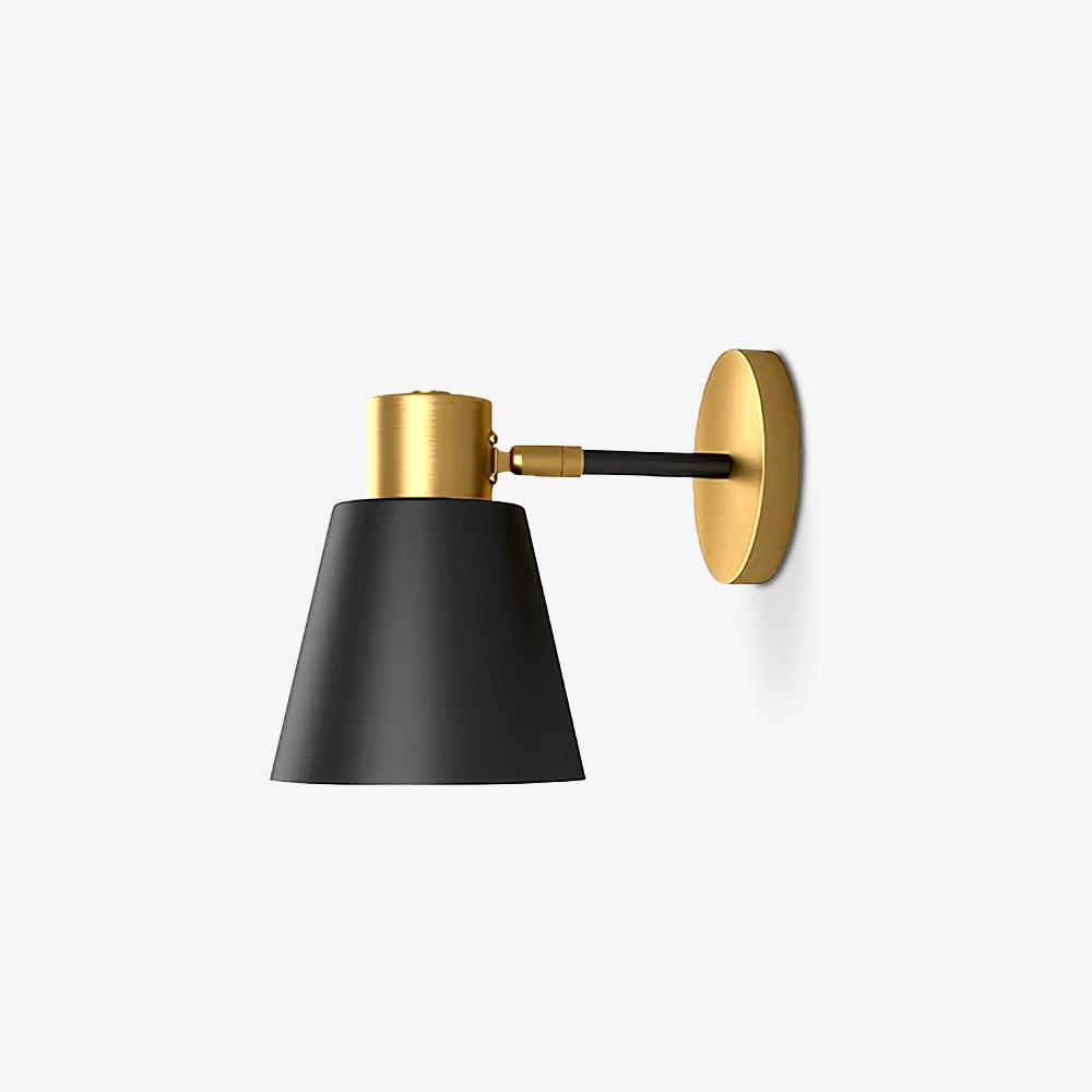 Modern Adjustable Wall Sconce Lighting with Cone-Shaped Design | Stylish Black and Gold Indoor Wall Lamp for Versatile Home Decor 1