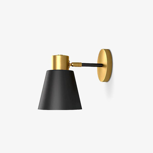 Modern Adjustable Wall Sconce Lighting with Cone-Shaped Design | Stylish Black and Gold Indoor Wall Lamp for Versatile Home Decor 1