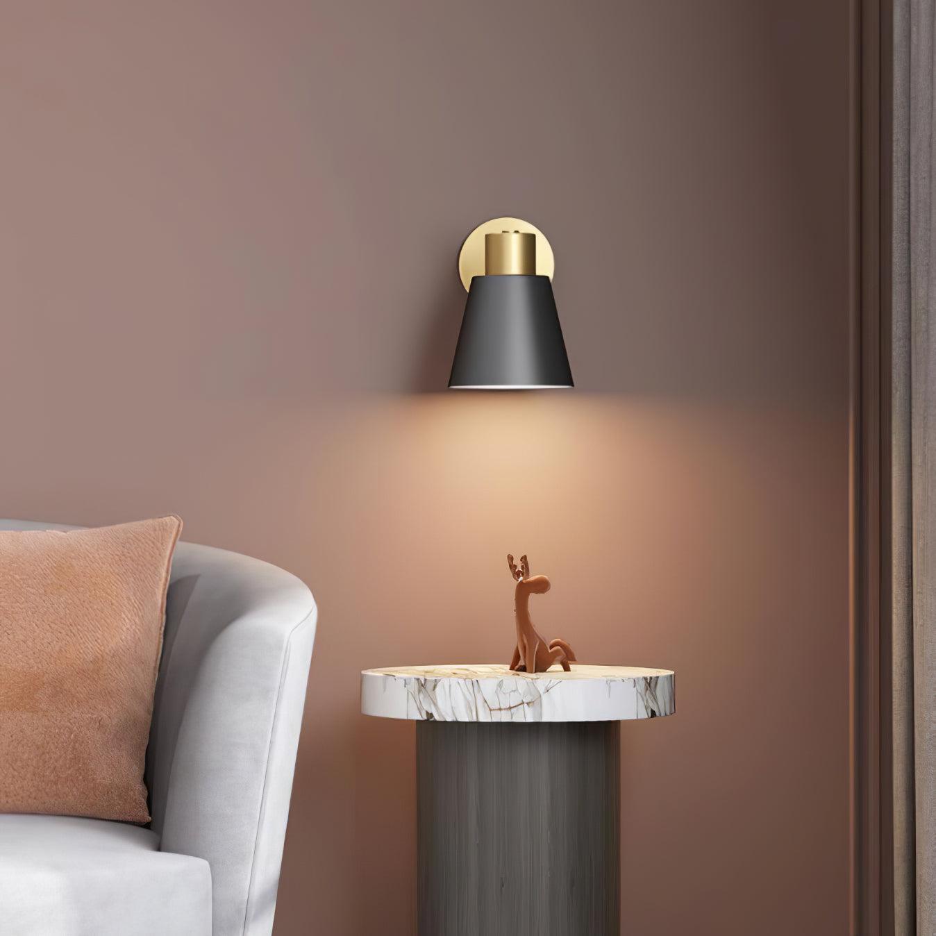 Modern Adjustable Wall Sconce Lighting with Cone-Shaped Design | Stylish Black and Gold Indoor Wall Lamp for Versatile Home Decor 4