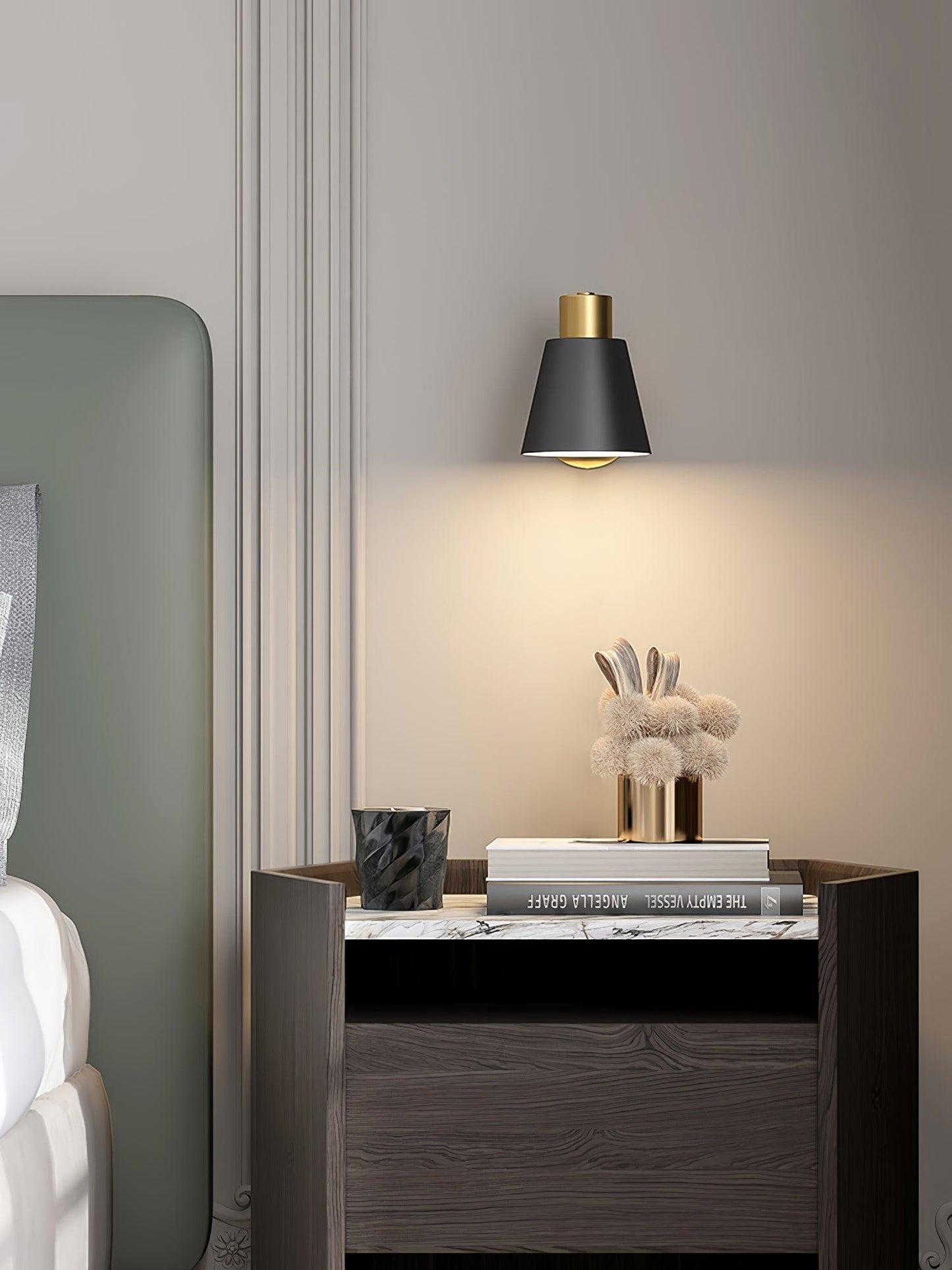 Modern Adjustable Wall Sconce Lighting with Cone-Shaped Design | Stylish Black and Gold Indoor Wall Lamp for Versatile Home Decor 5