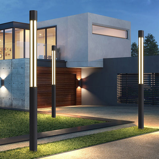 Modern LED Bollard Lights Outdoor | IP65 Waterproof with Adjustable Heights | Elegant Exterior Lighting for Pathways and Gardens 1