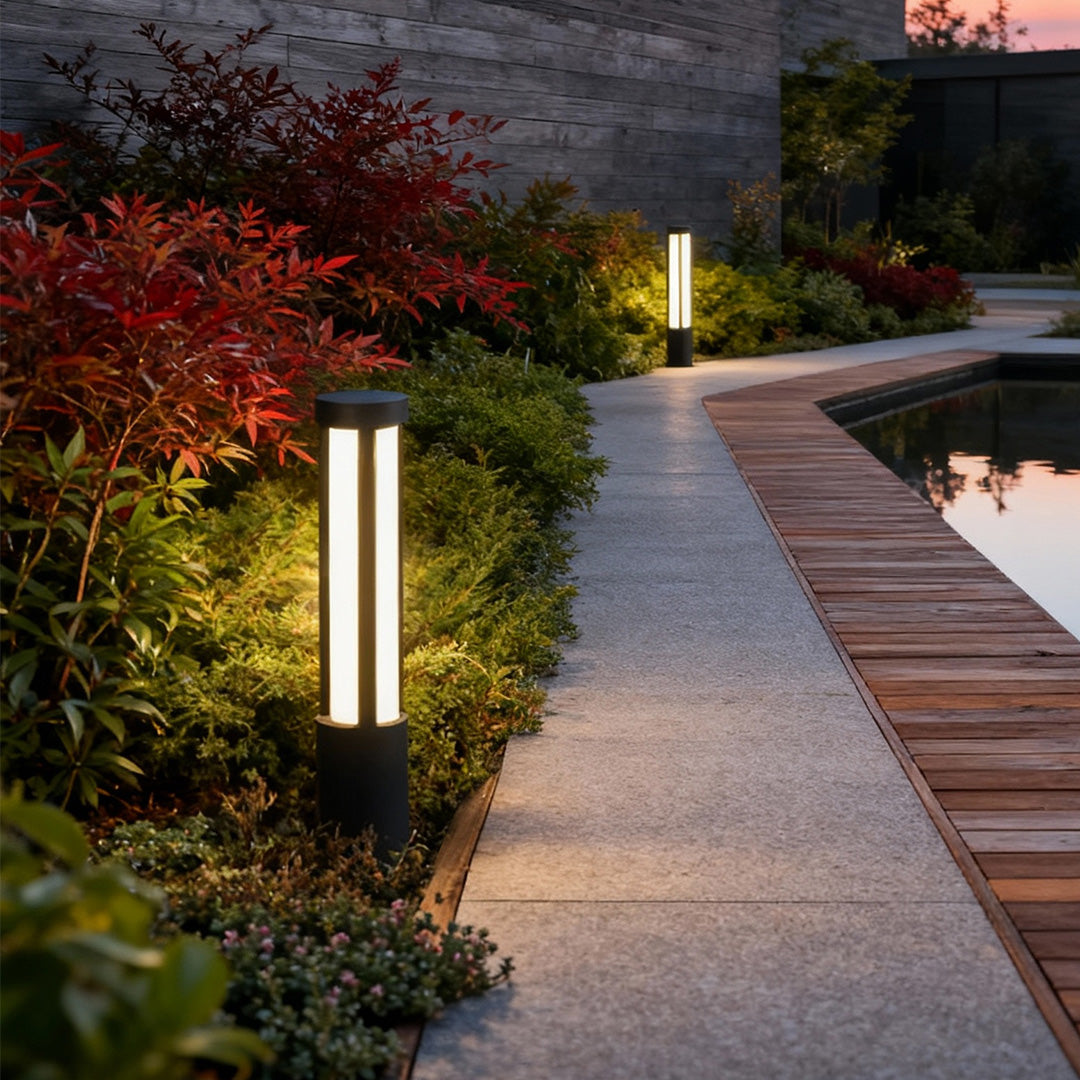 Modern LED Bollard Lights Outdoor | IP65 Waterproof with Adjustable Heights | Elegant Exterior Lighting for Pathways and Gardens 4