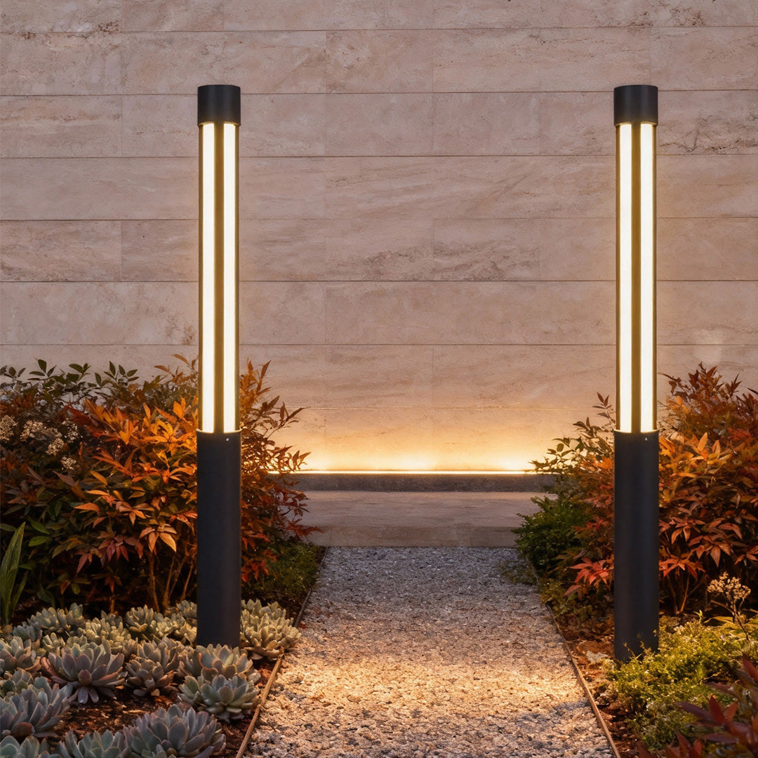 Modern LED Bollard Lights Outdoor | IP65 Waterproof with Adjustable Heights | Elegant Exterior Lighting for Pathways and Gardens 7