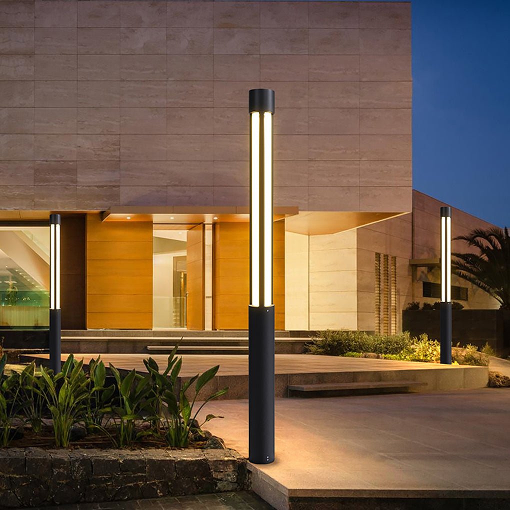 Modern LED Bollard Lights Outdoor | IP65 Waterproof with Adjustable Heights | Elegant Exterior Lighting for Pathways and Gardens 9