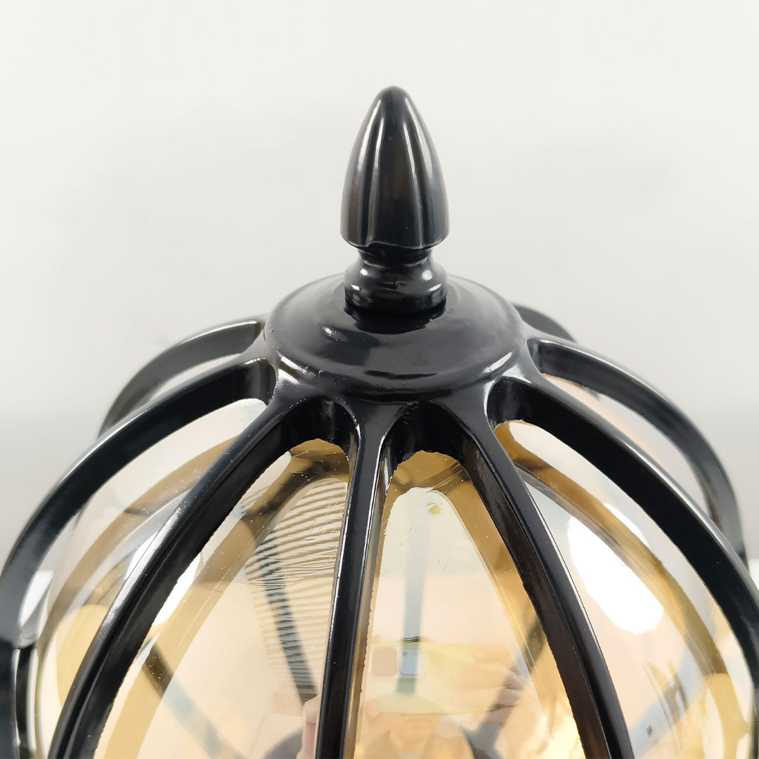 Outdoor Globe Pillar Lights | Elegant Outdoor Lighting with Retro Glass Shade | Perfect for Gardens and Pathways 6