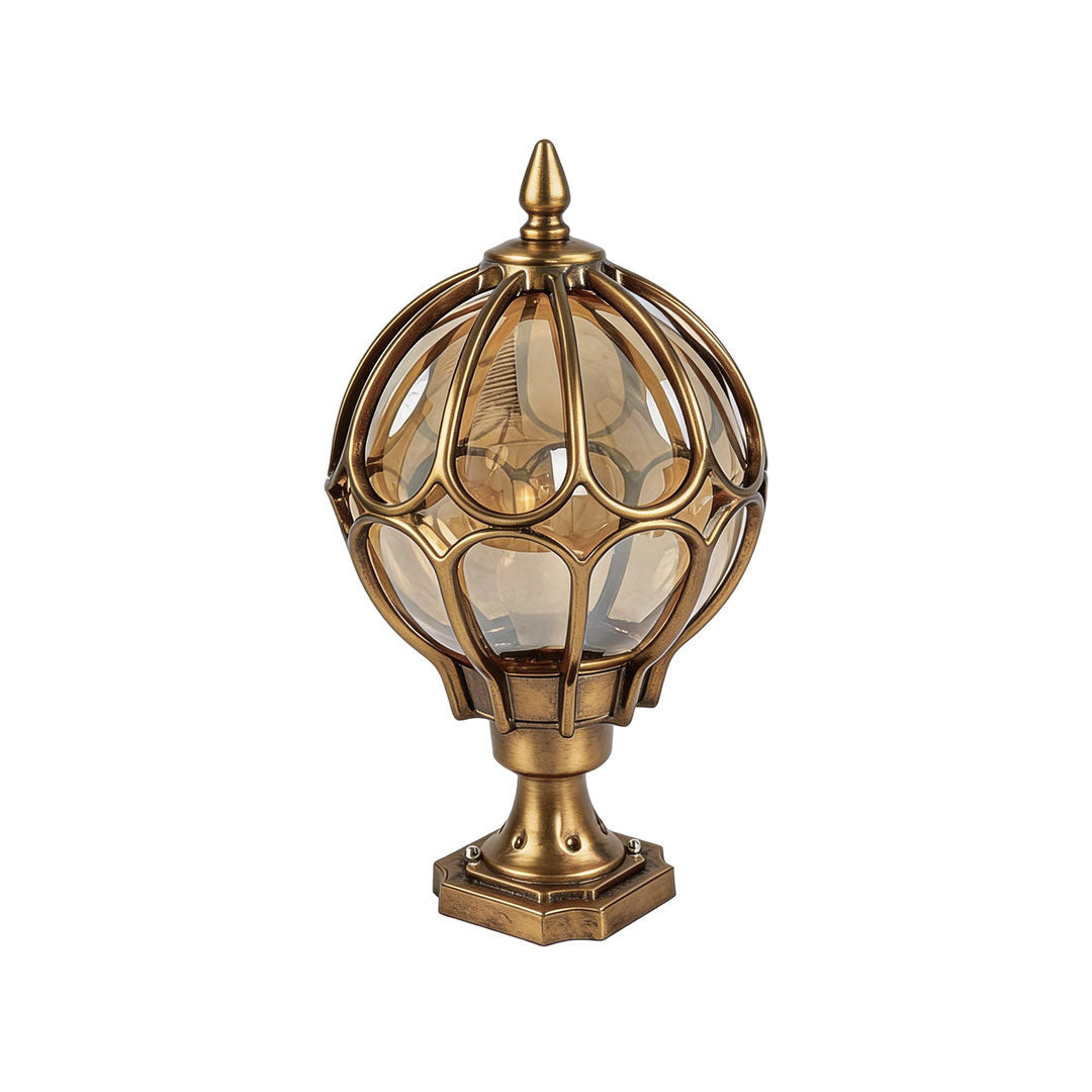 Outdoor Globe Pillar Lights | Elegant Outdoor Lighting with Retro Glass Shade | Perfect for Gardens and Pathways 8