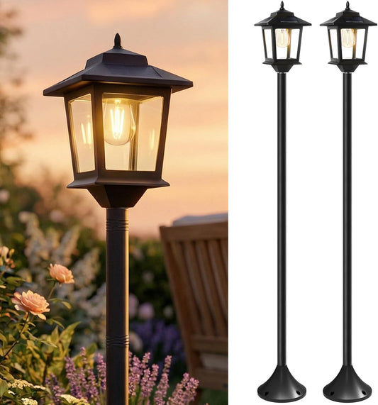 Outdoor Solar Lamp Post | Classic Lantern Design with Warm White Light | Weatherproof for Enhanced Curb Appeal 0