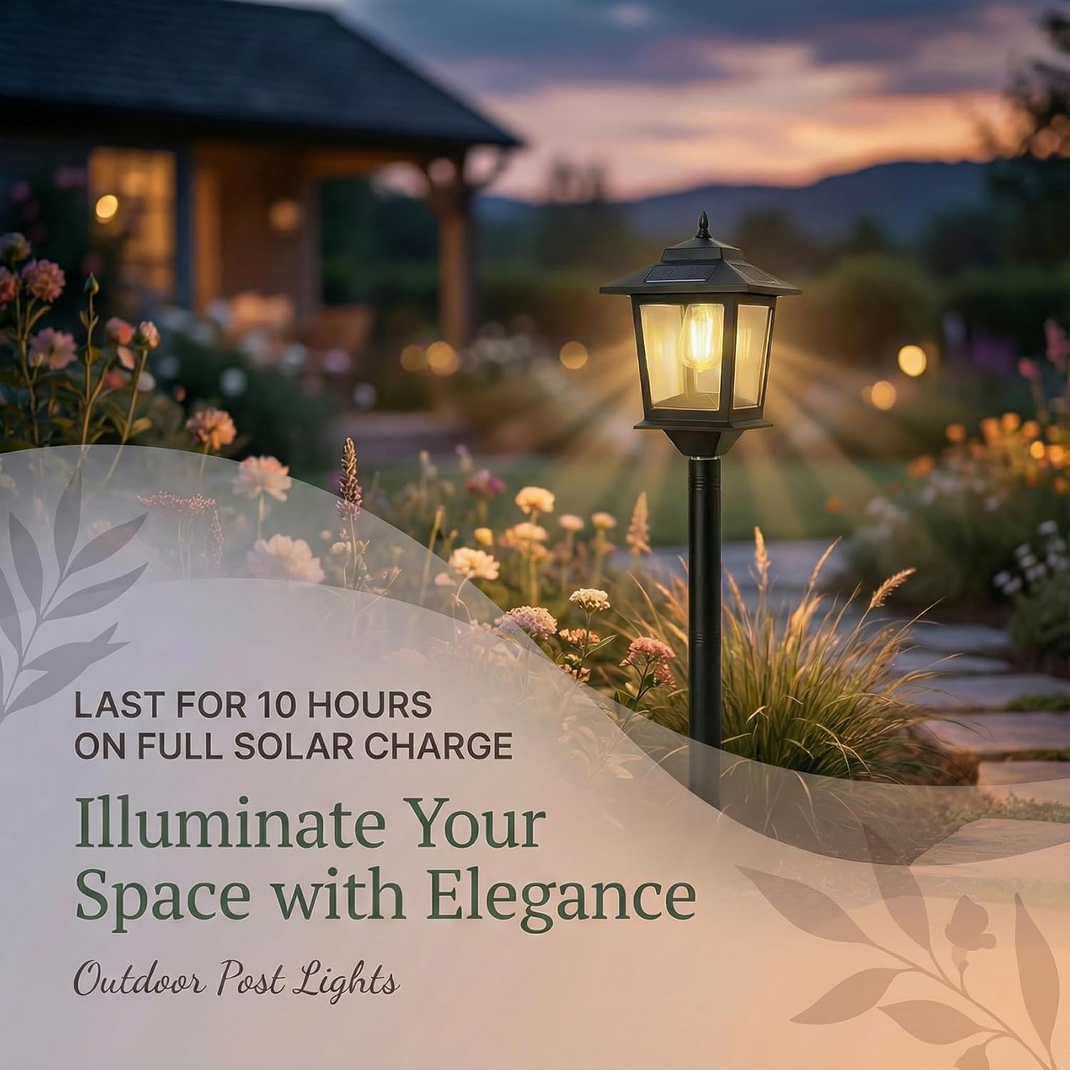 Outdoor Solar Lamp Post | Classic Lantern Design with Warm White Light | Weatherproof for Enhanced Curb Appeal 1