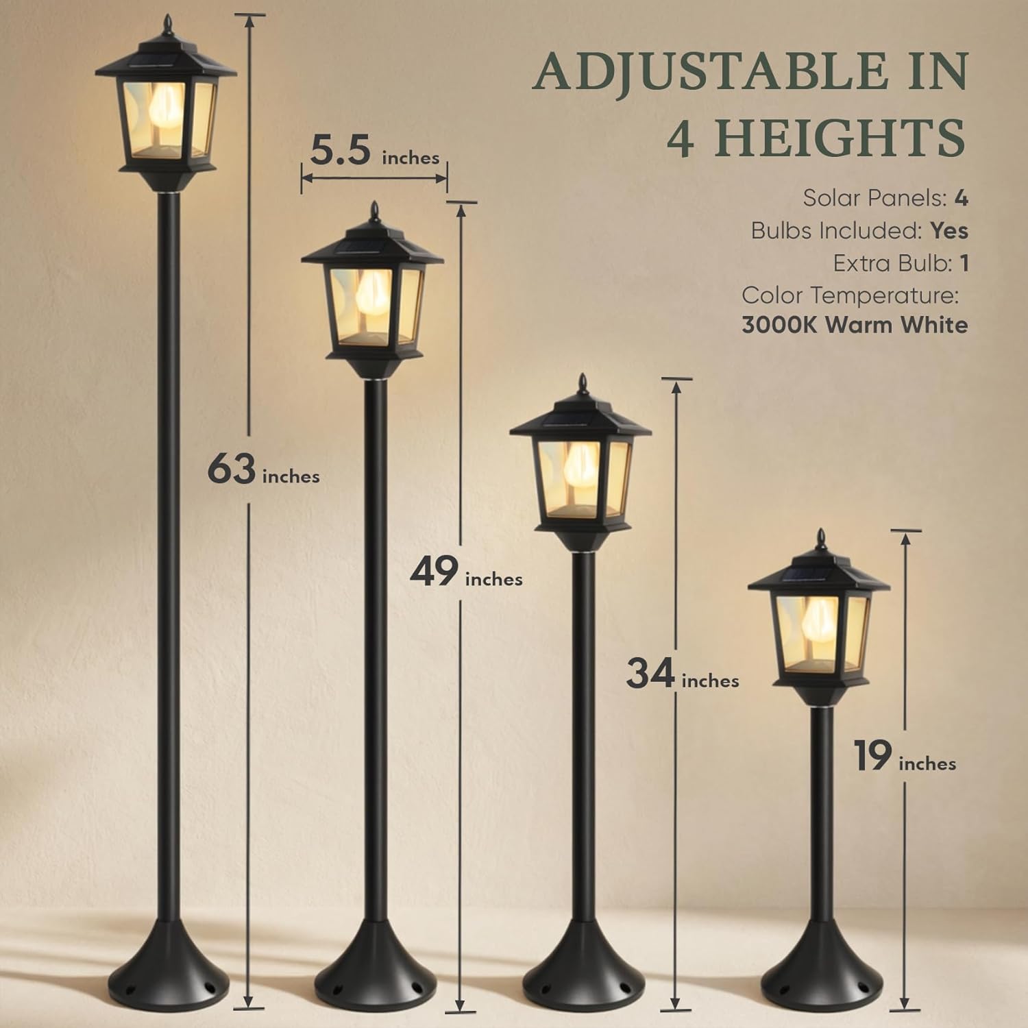 Outdoor Solar Lamp Post | Classic Lantern Design with Warm White Light | Weatherproof for Enhanced Curb Appeal 6