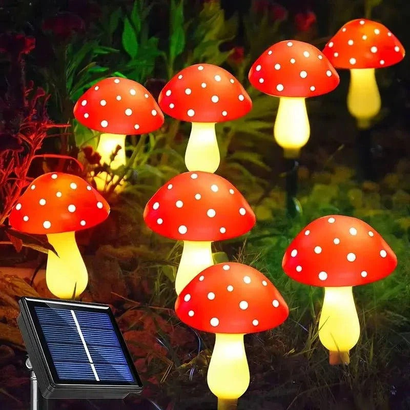 Outdoor Solar Lights | 12-Pack Decorative Mushroom Lights with 8 Modes | Weatherproof Garden Lighting for Enchanting Atmosphere 0