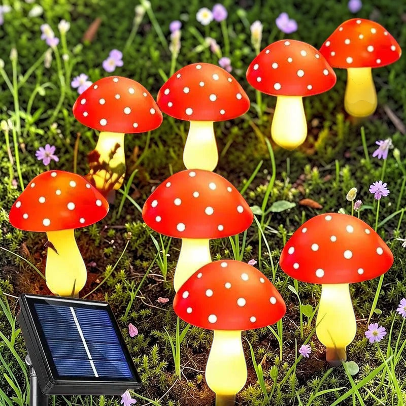 Outdoor Solar Lights | 12-Pack Decorative Mushroom Lights with 8 Modes | Weatherproof Garden Lighting for Enchanting Atmosphere 0