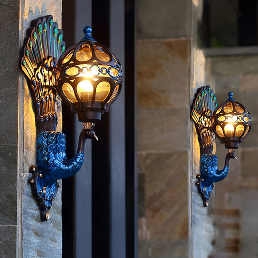 Peacock Wall Sconce | Vintage Outdoor Wall Light with Waterproof Design | Elegant Illumination for Outdoor Aesthetics 0