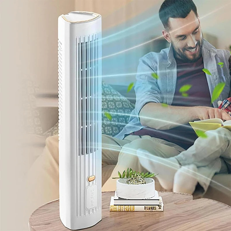 Portable Air Conditioner Tower Fan | Bladeless Design with USB Rechargeable Battery | Compact Cooling Solution for Home and Office 1