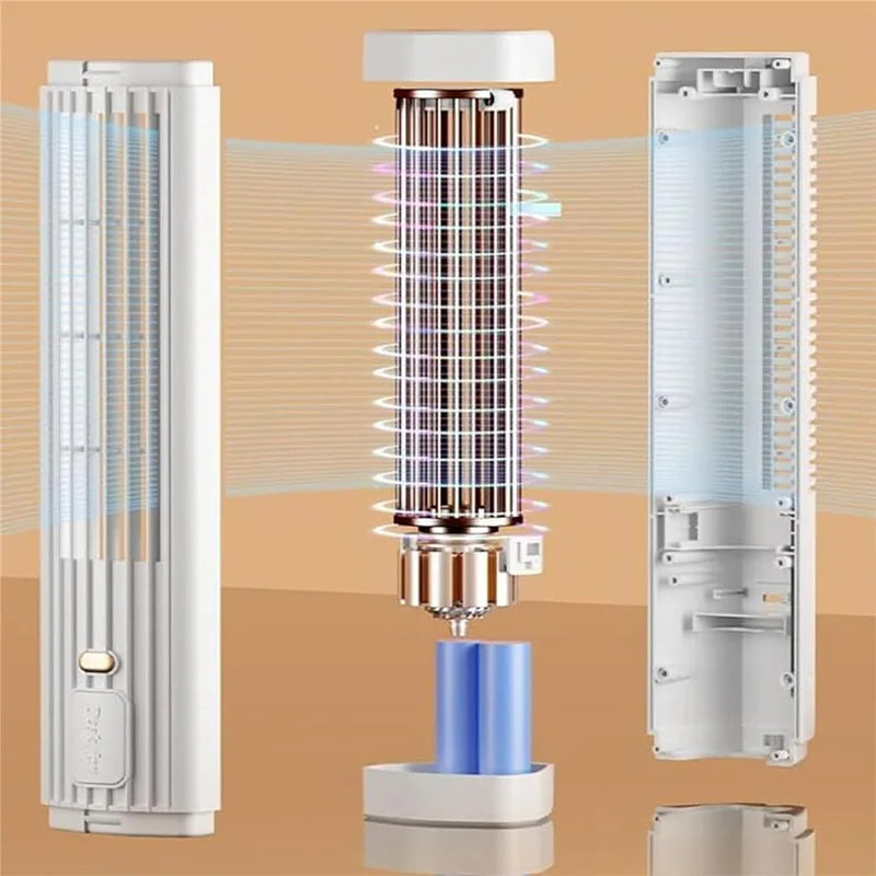 Portable Air Conditioner Tower Fan | Bladeless Design with USB Rechargeable Battery | Compact Cooling Solution for Home and Office 3