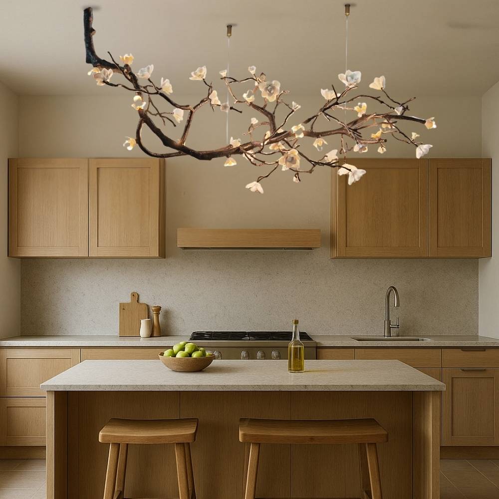 Rustic Tree Branch Chandelier Light with Dimmable LED Bulbs | Customizable Design for Ambient Dining Room Illumination 4