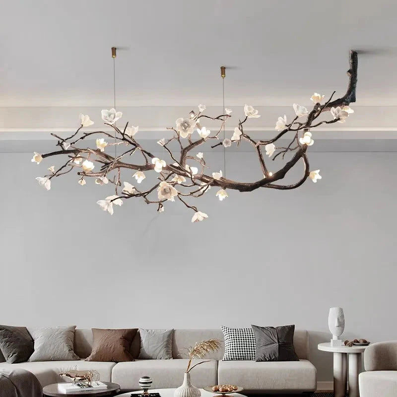 Rustic Tree Branch Chandelier Light with Dimmable LED Bulbs | Customizable Design for Ambient Dining Room Illumination 5