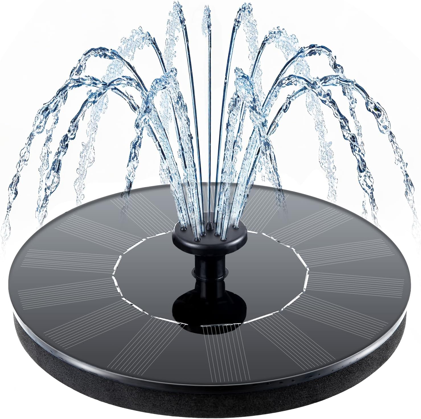 Solar Bird Bath Fountain with LED Light & Customizable Spray Patterns for Enchanting Outdoor Gardens 0