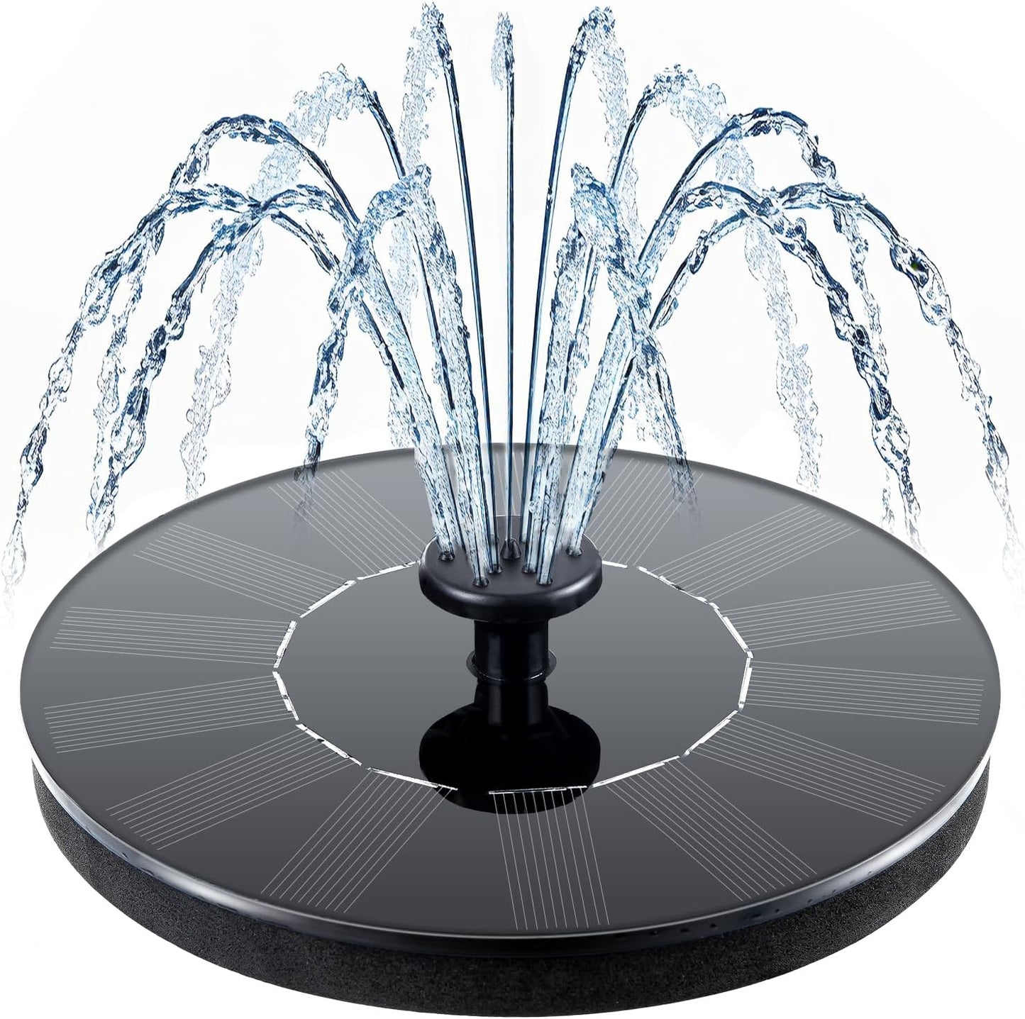 Solar Bird Bath Fountain with LED Light & Customizable Spray Patterns for Enchanting Outdoor Gardens 7