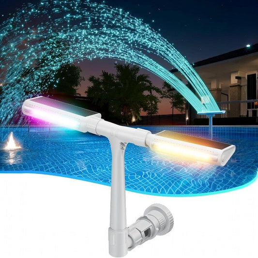Solar Pool Fountain | RGB LED Water Feature with Remote Control | Stunning Nighttime Ambiance for Swimming Pools 0