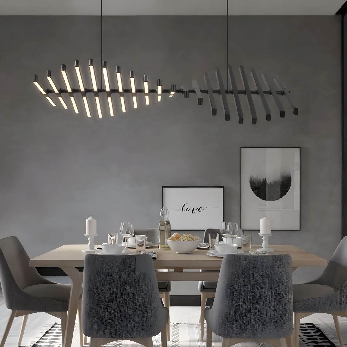 Sonata | Modern Chandelier Light with Adjustable Brightness & Color Temperature | Elegant Pendant for Dining Room Spaces 4