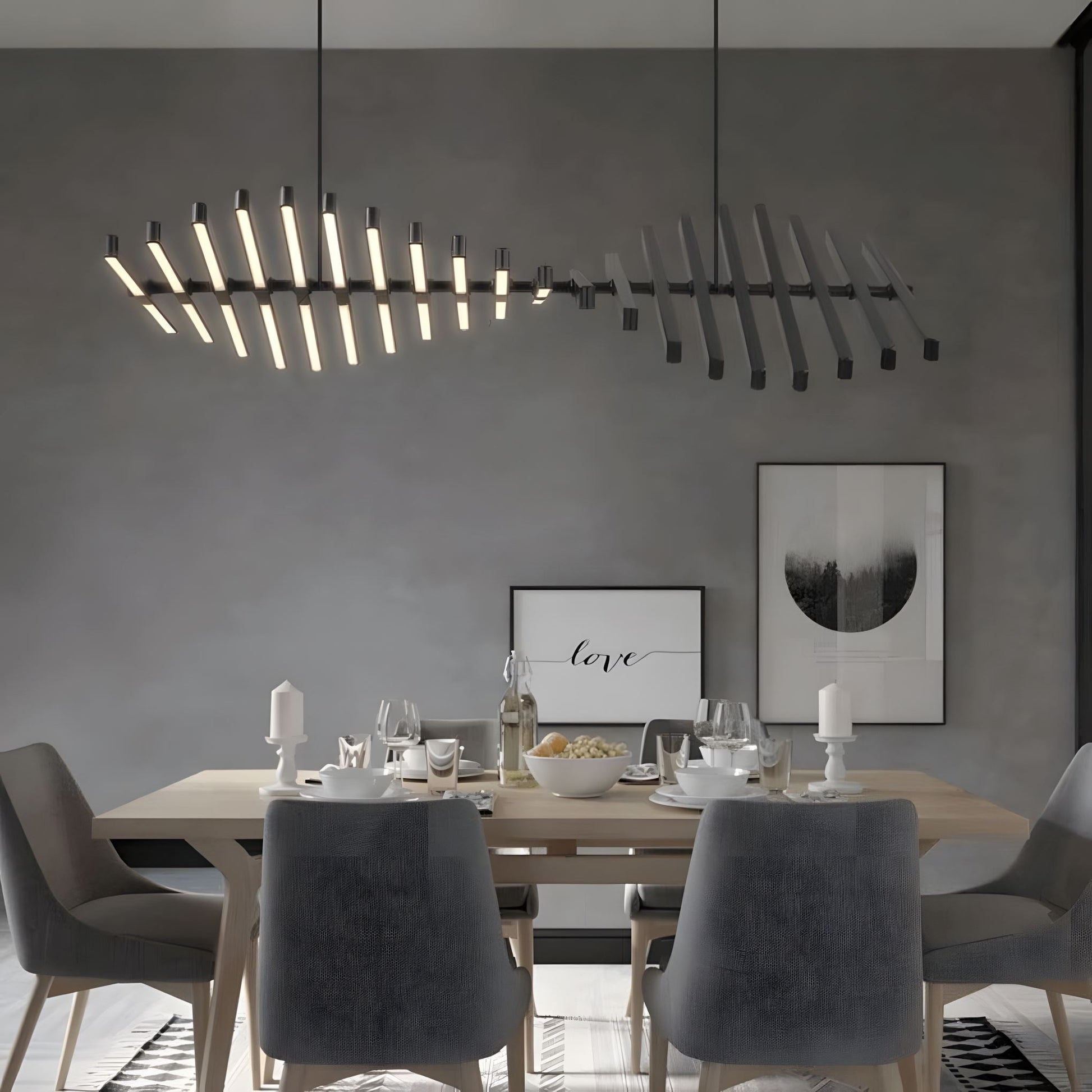 Sonata | Modern Chandelier Light with Adjustable Brightness & Color Temperature | Elegant Pendant for Dining Room Spaces 4